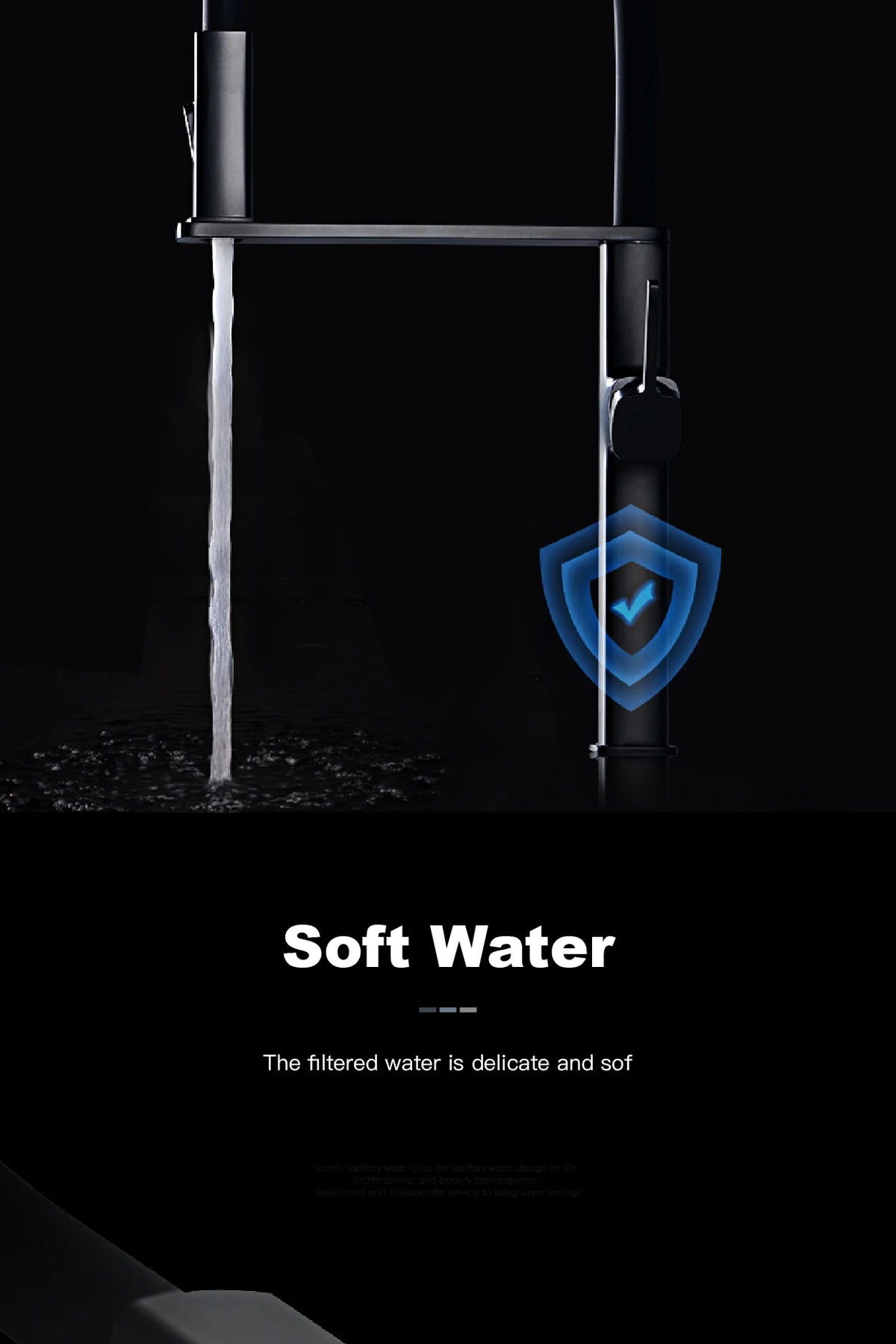 High End Black Brass Faucet Magnetic Suction Design