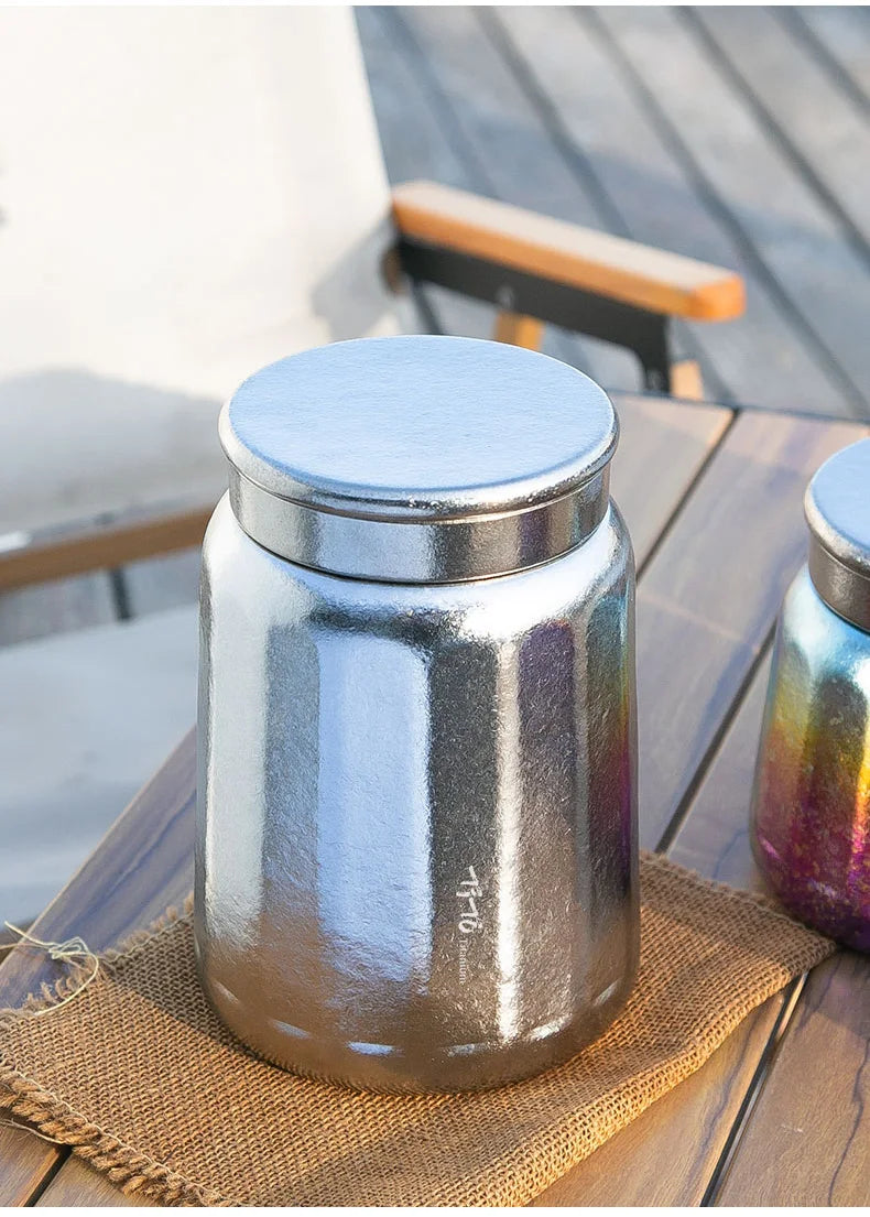 Tito Titanium Pure Titanium Tea Jar Large Storage