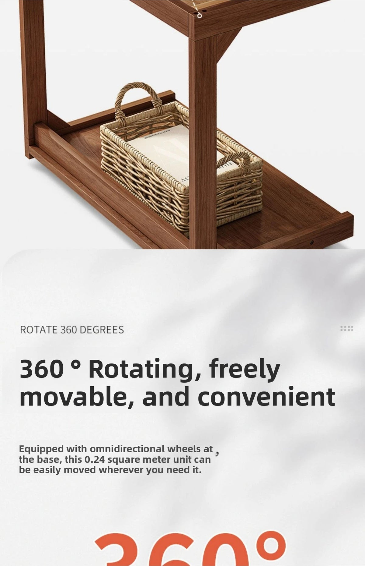 Mobile Solid Wood Coffee Table Living Room Storage