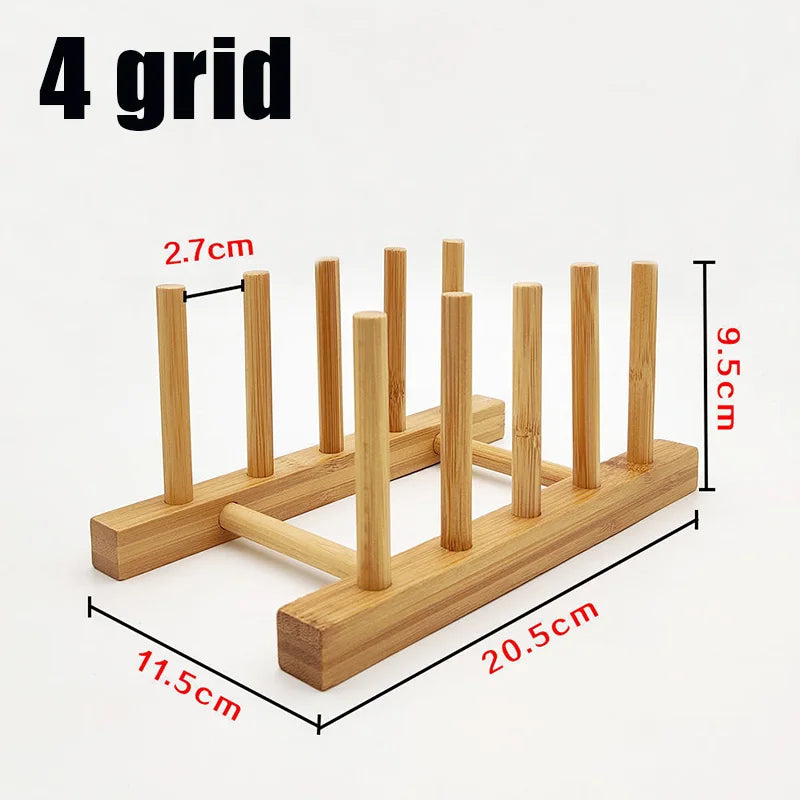 Plate Storage Rack Wooden Dish Rack Cup Dish