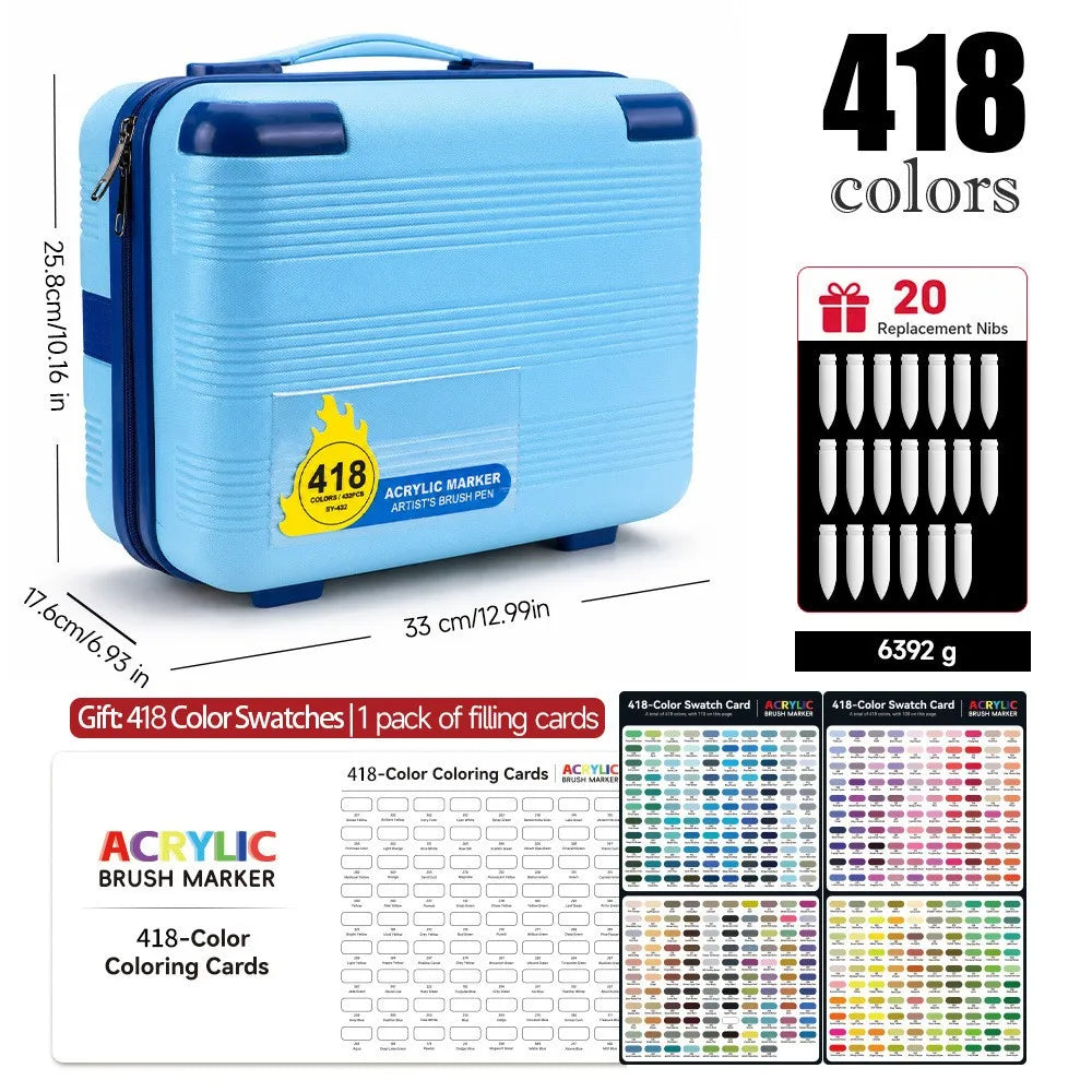 12-418 Colors Acrylic Paint Pen Markers Soft Brush