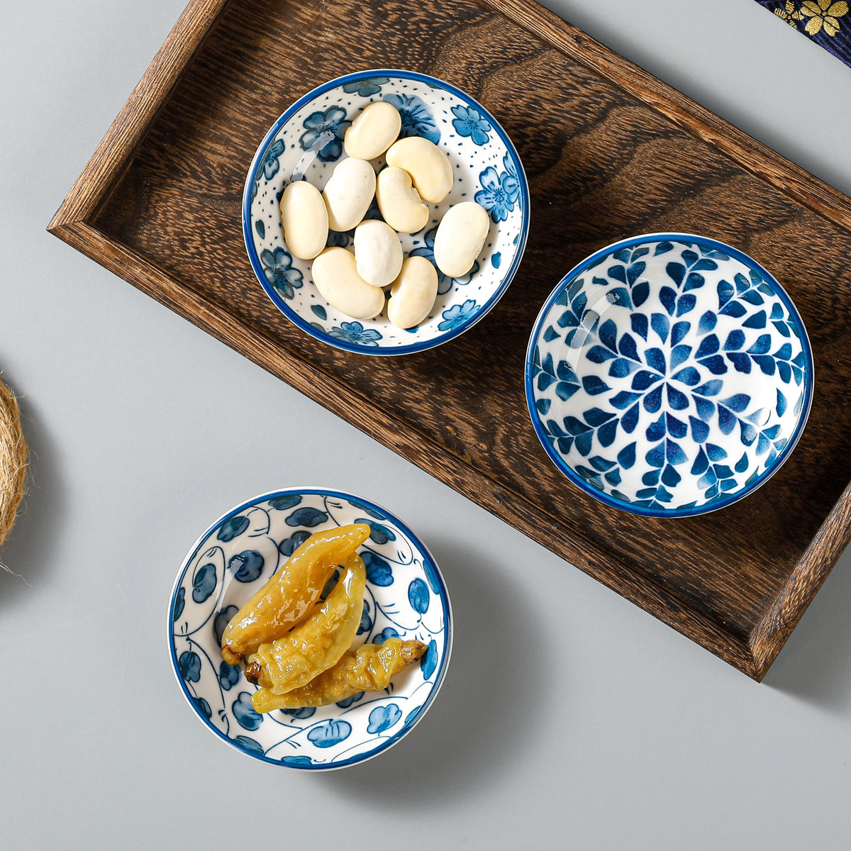 6pcs Mini Ceramic Sauce Dish Plate Retro Chinese
