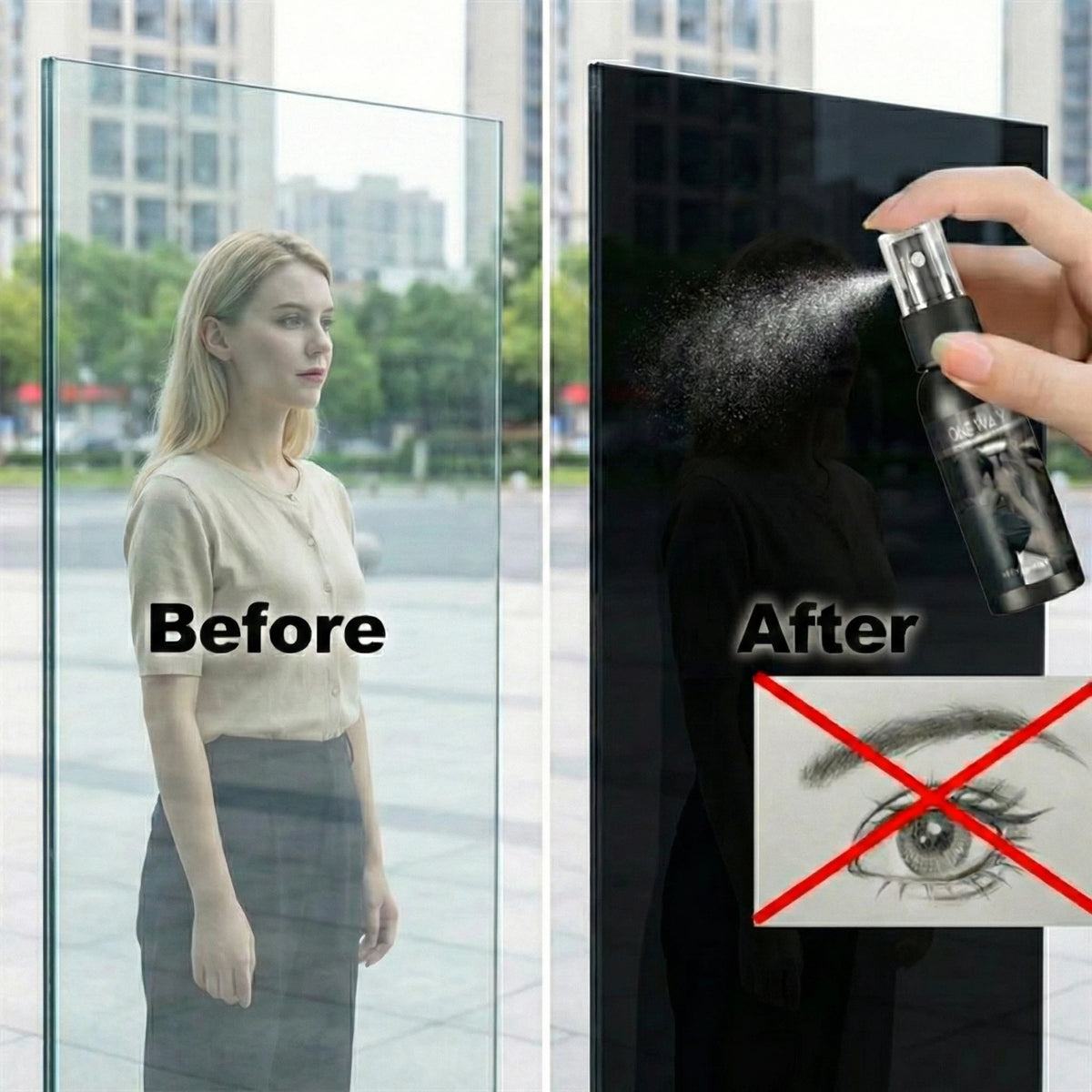 Car Windshield Anti-Spy Cleaner One-Way Vision Privacy