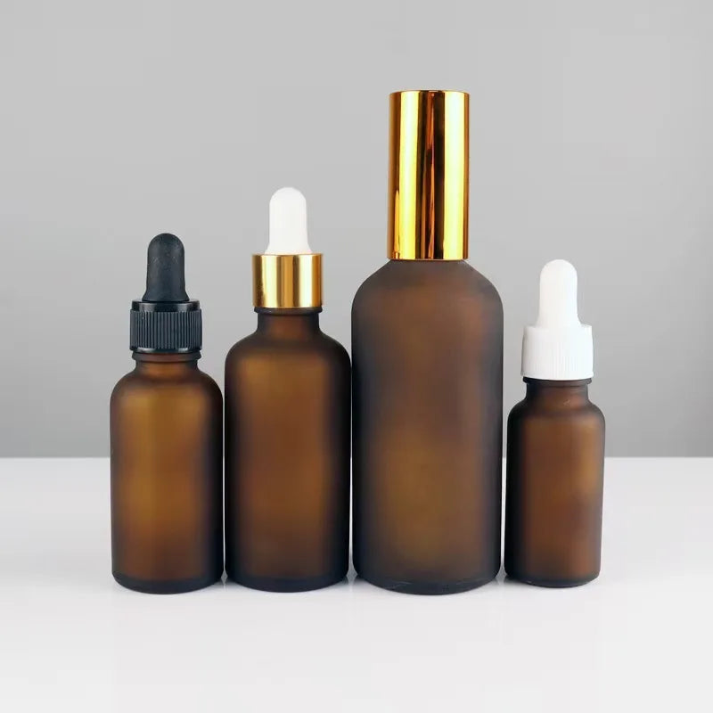 20/50 Pieces 20ml 30ml Frosted Amber Glass Dropper