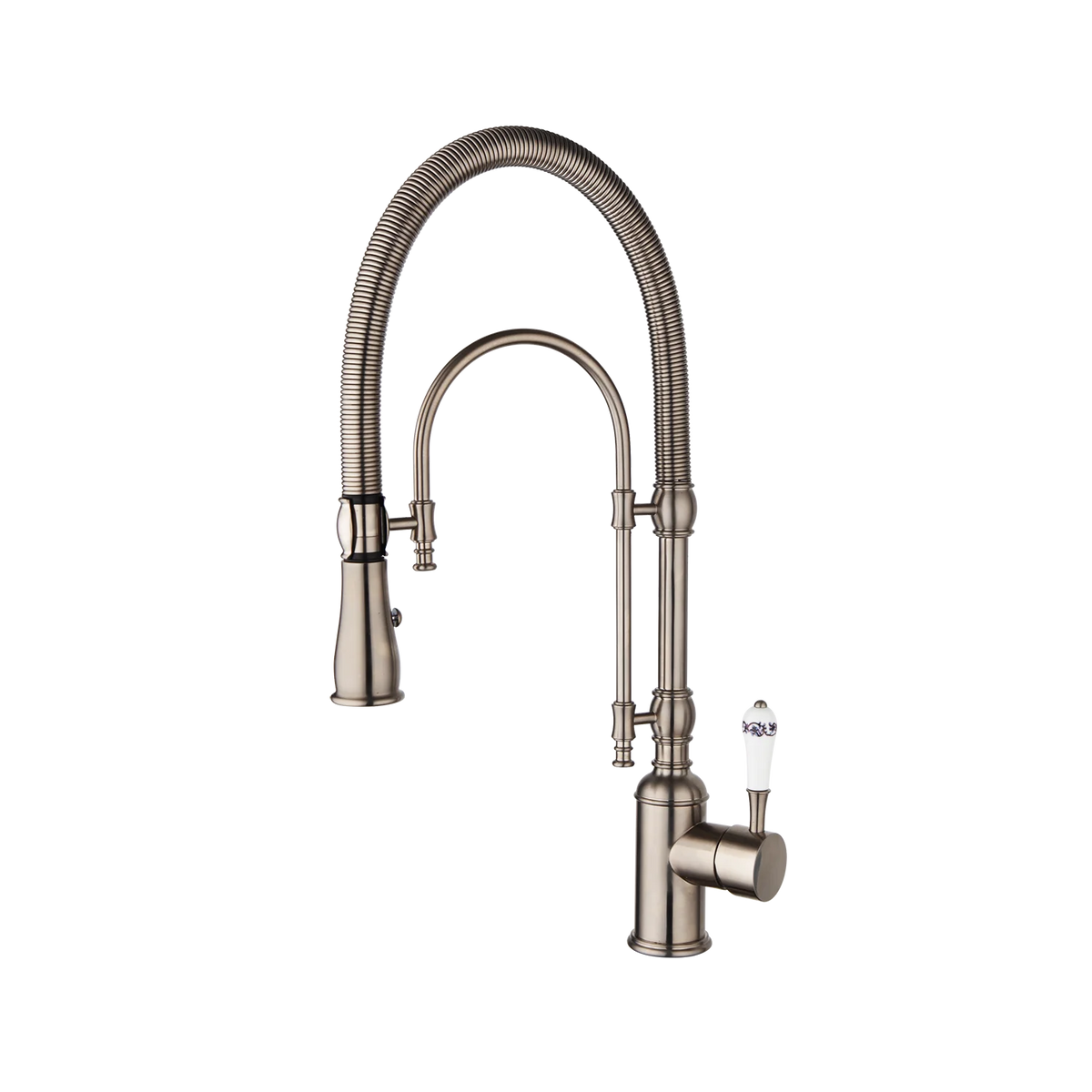 Ouio Solid Brass Dual-Function Faucet Pull-Down Sprayer &