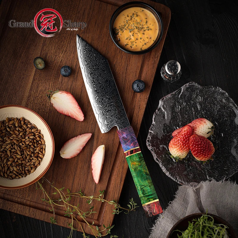 Grandsharp Damascus Knife Inch Kiritsuke Chef Japanese Knife