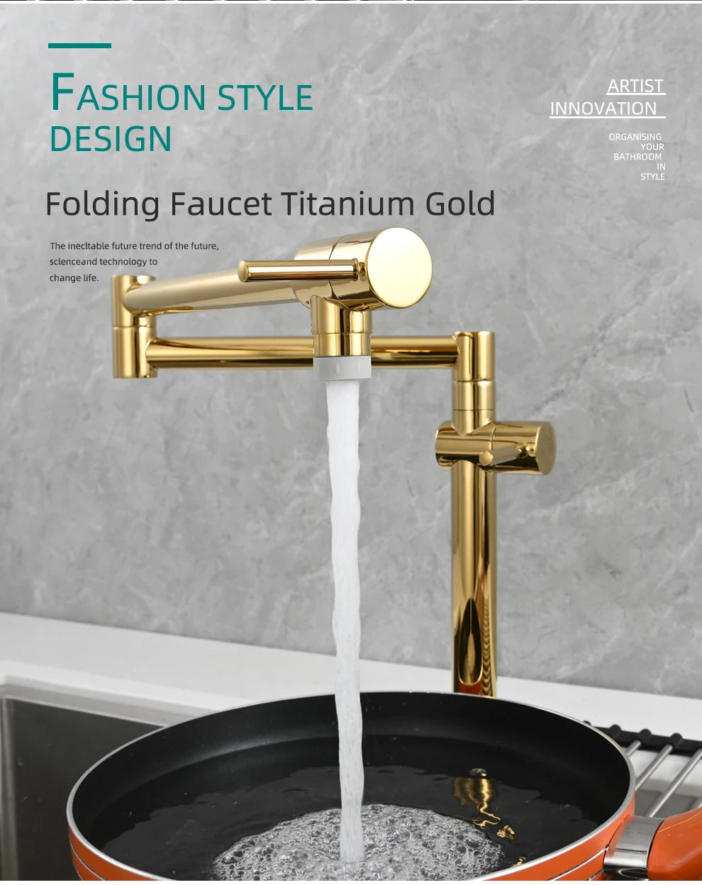 Ciencia Brass Pot Filler Faucet Wall Mount Sink