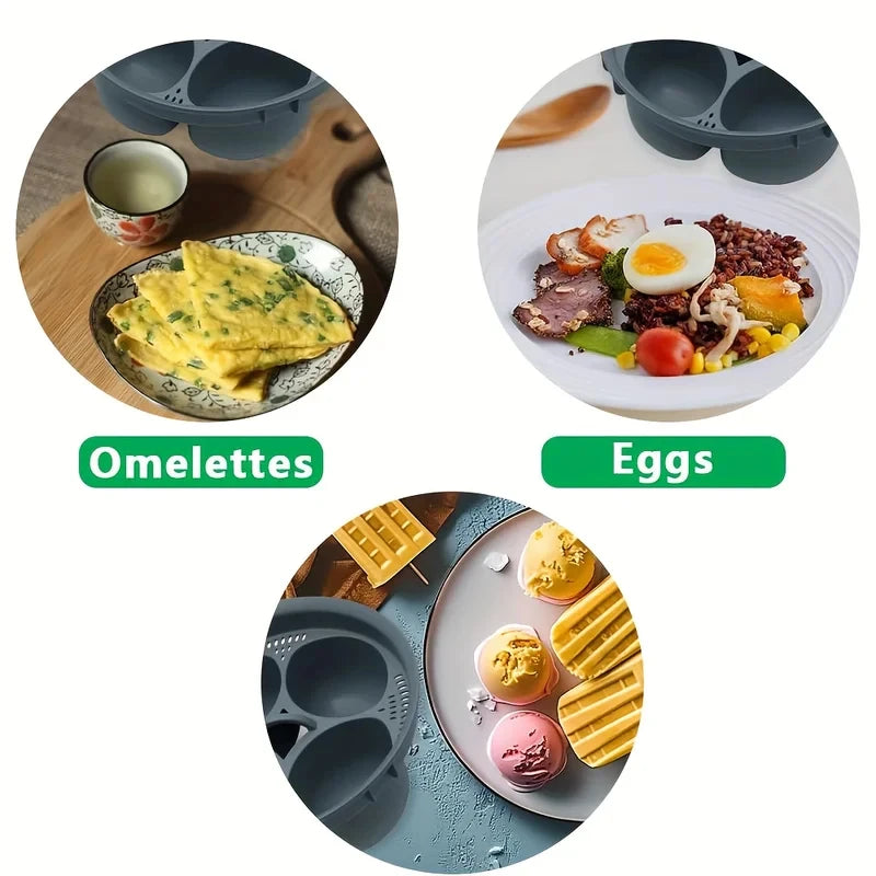 Four Compartment Egg Steamer Poached Egg Cooker Bowl