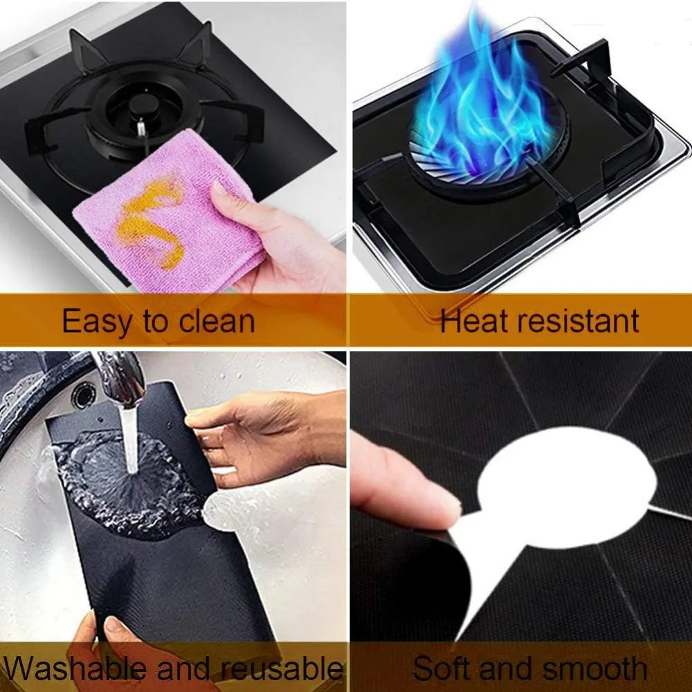 Gas Stove Burner Covers Square Heat-Resistant Oil-Proof Reusable