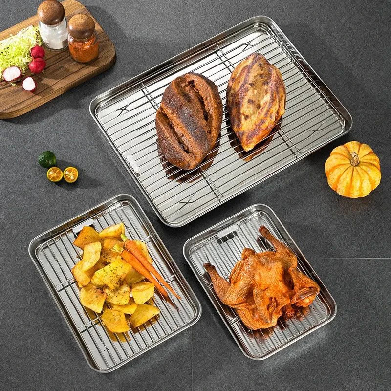 Stainless Steel Baking Tray Removable Cooling Rack Non-Stick