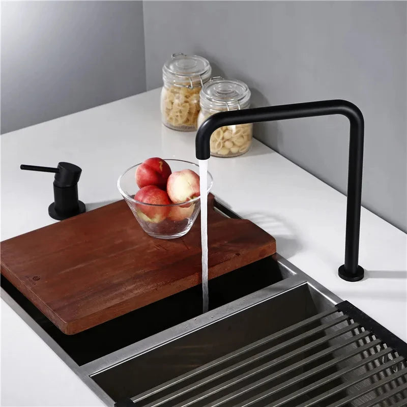 Modern Style Bathroom Basin Mixer Tap Dual Holder