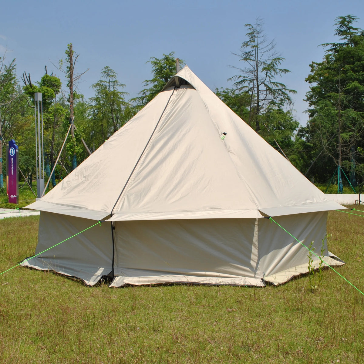 Person Large Pyramid Tent Four Seasons Camping Chimney