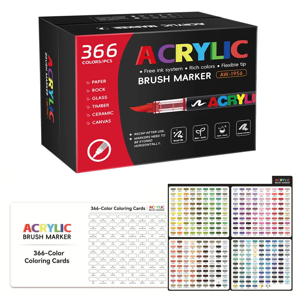 12-366 Colors Acrylic Paint Pen Markers Acrylic Felts