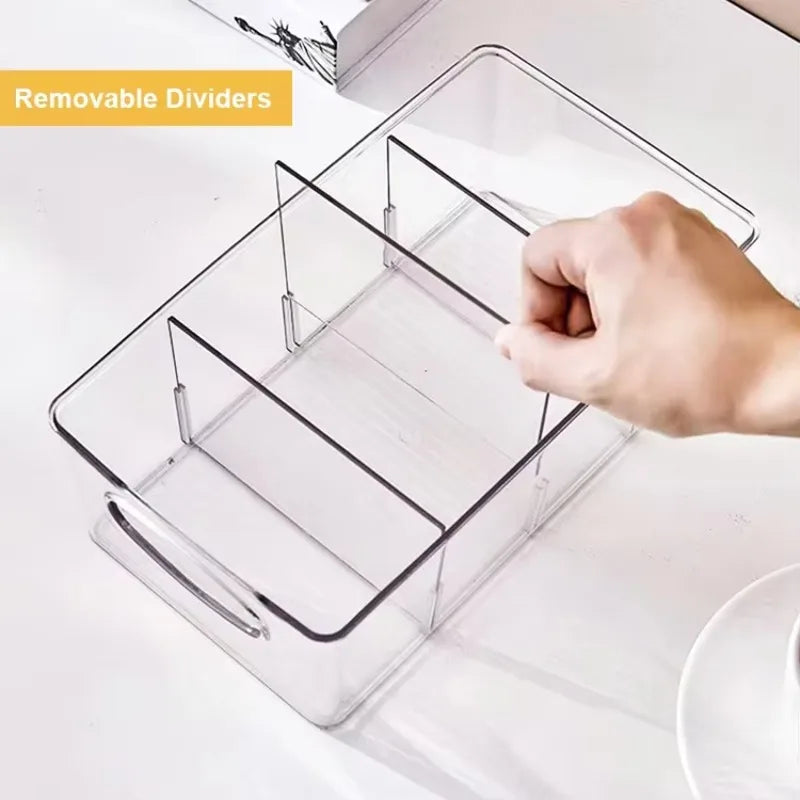 Removable Divider Plastic Pantry Storage Bins Organization