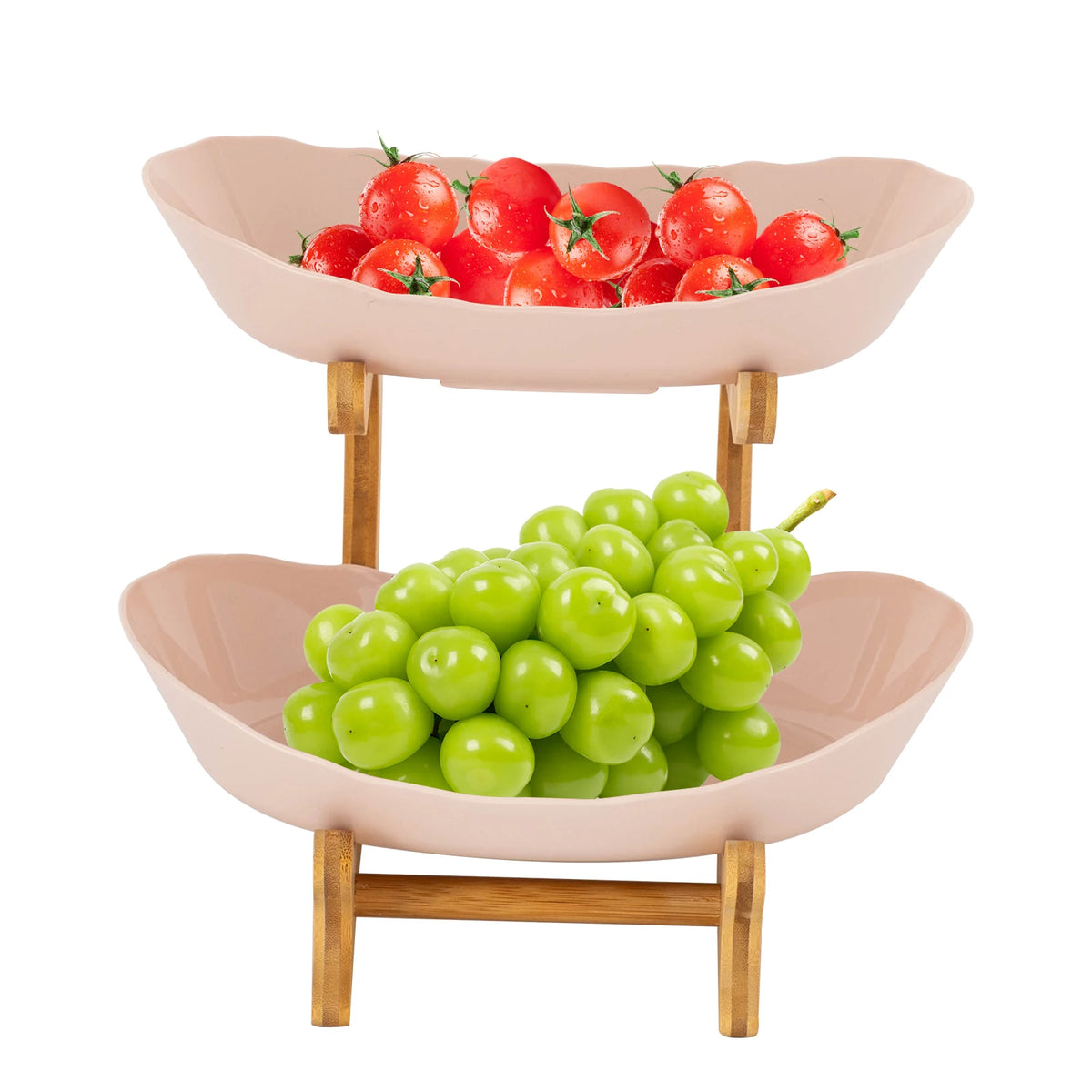 Tier Beige Fruit Bowl Fruit Basket Stand Fruit