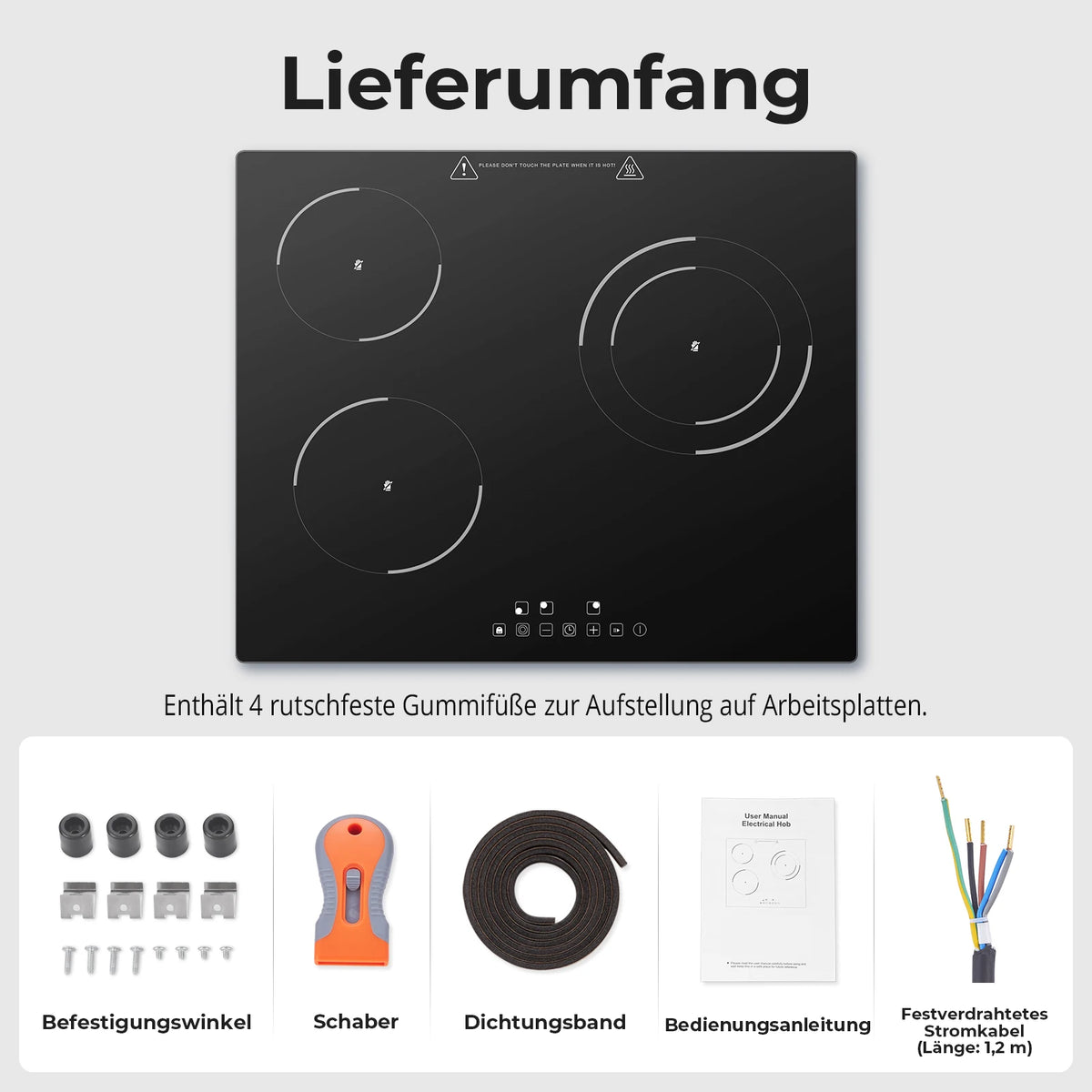 6000w Built-In Ceramic Hob Zone Induction Cooktop Touch