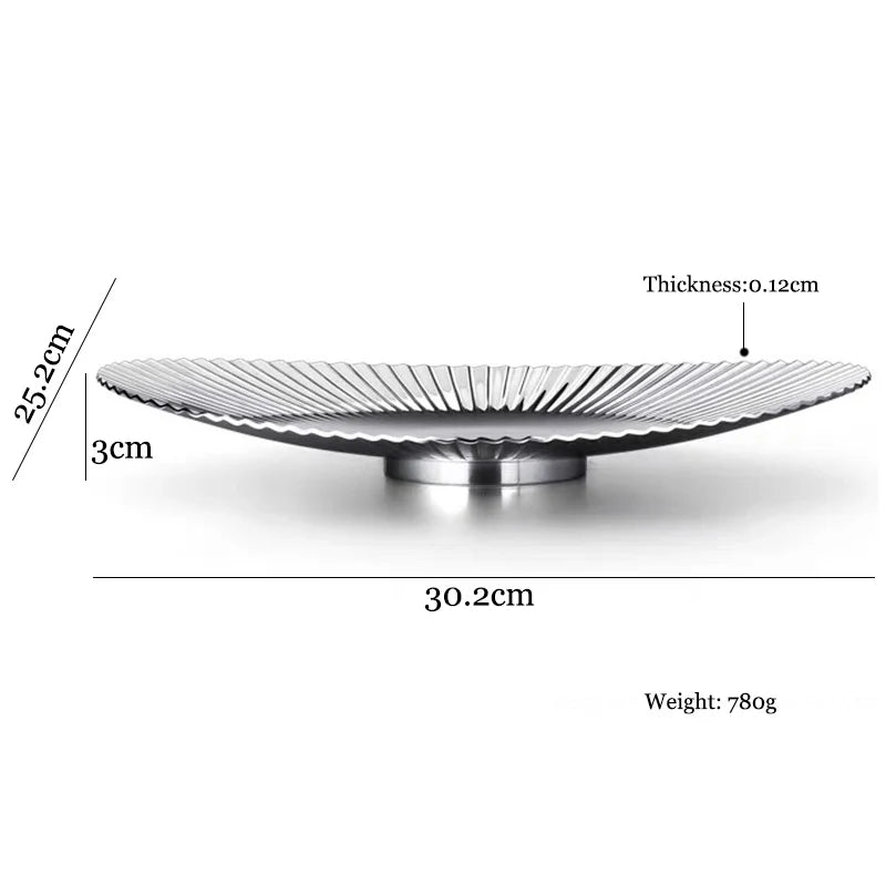 Nordic Luxury Stainless Steel Serving Tray Dish Dining