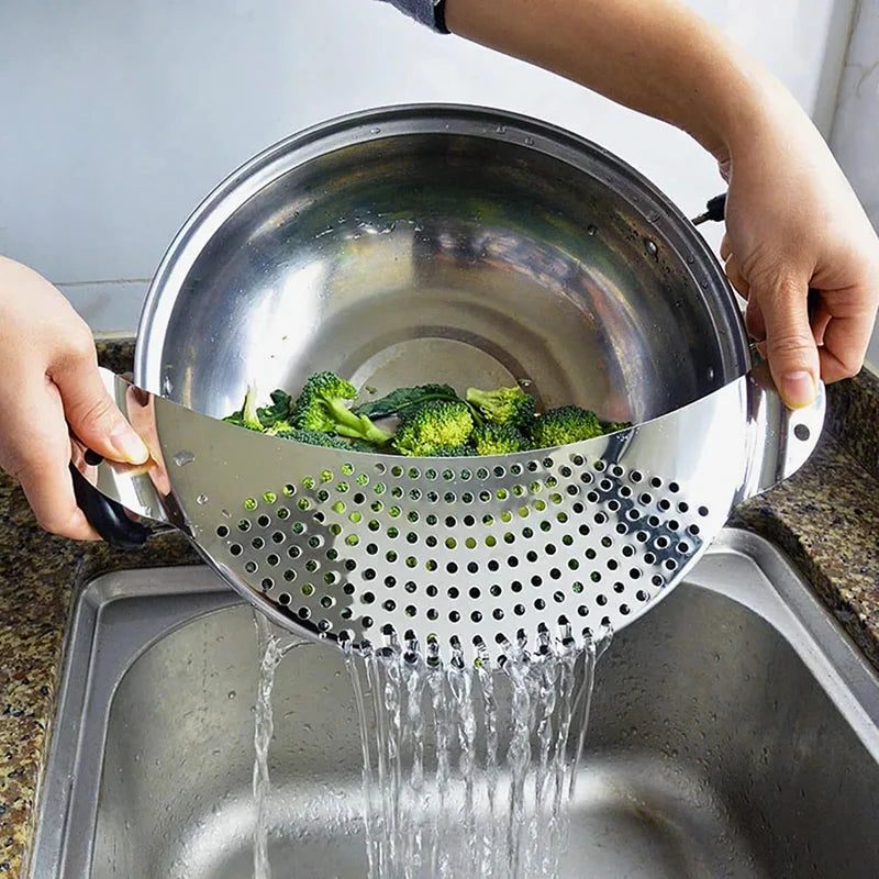 Stainless Steel Pan Pot Strainer Handle Pot Strainer