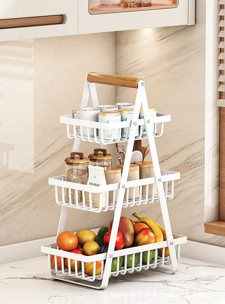 2/3 Tiers Countertop Fruit Basket Fruit Bowle Basket