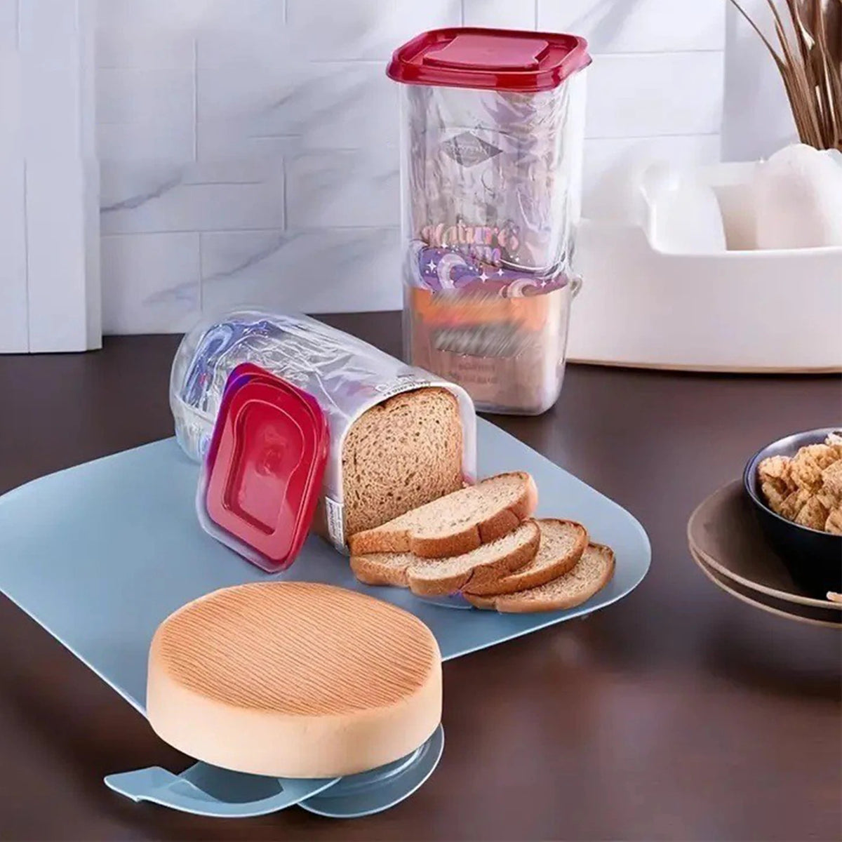 Empty Airtight Bread Box Cabinet Plastic Food Storage