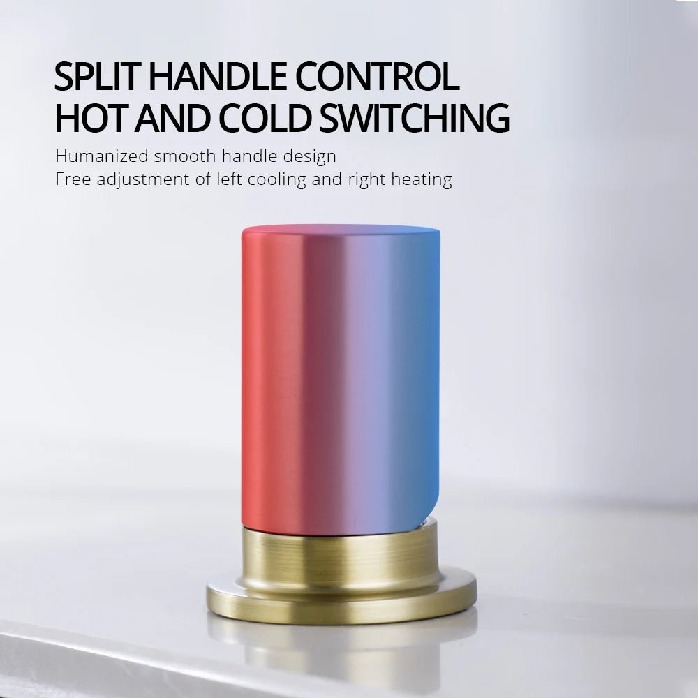 Brushed Gold Faucet Invisible Pull Out Spray Mixer