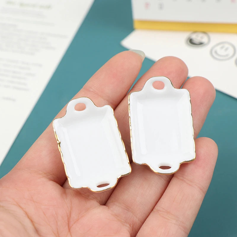 1pcs 1/12 Dollhouse Miniature Ceramic Food Tray Plate
