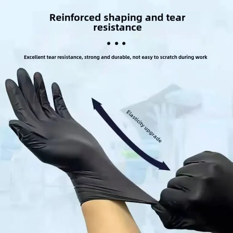 Disposable Gloves Black Nitrile Gloves Durable Cooking Tattoo