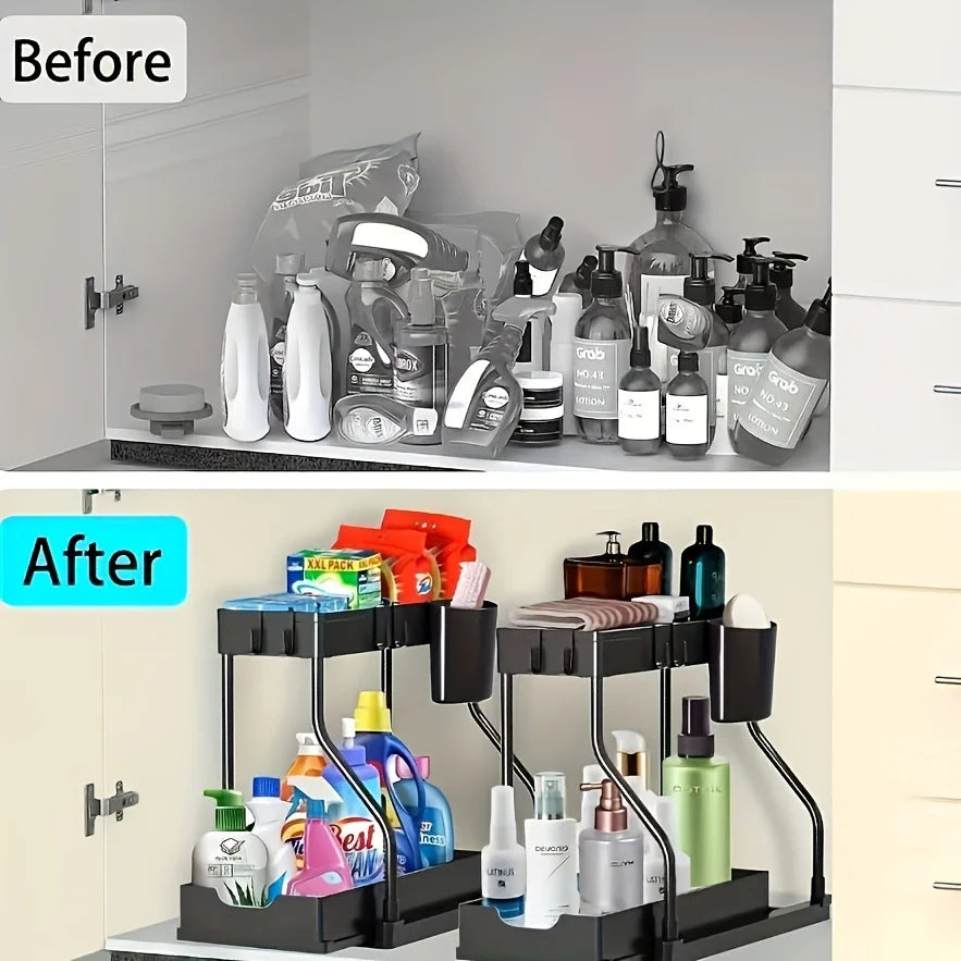 Space Saving Tier Under Sink Organizer Pull Out