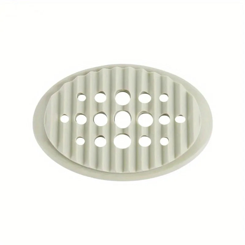 Oval Silicone Soap Dish Self Draining Bathroom Storage