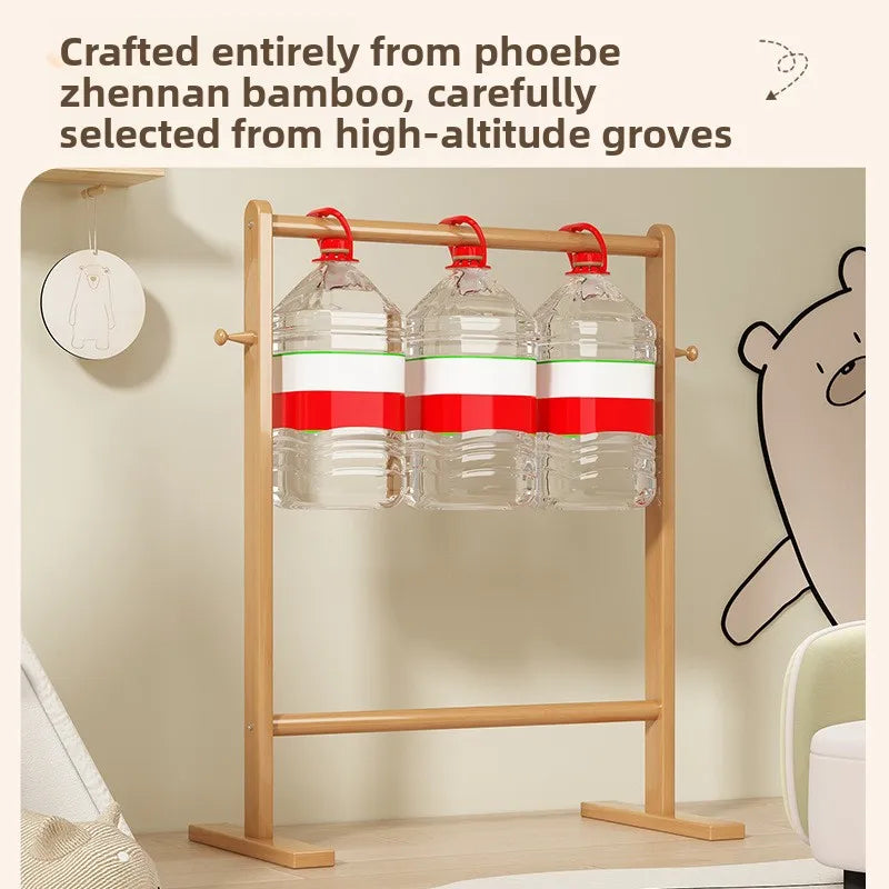 Small Bamboo Hat Rack Floor Hanging Clothes Rack