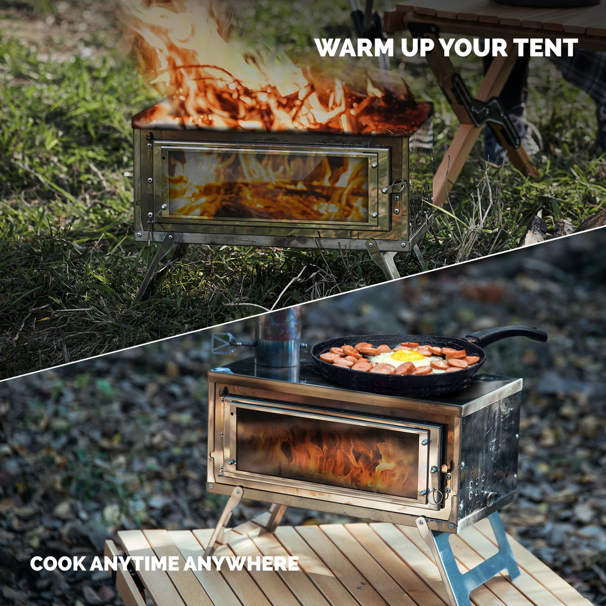 Change Moore Outdoor Folding Secondary Conbustion Camping Wood