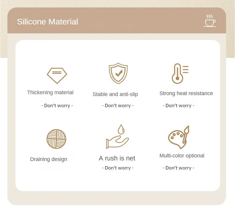 High Temperature Resistant Thickened Silicone Coaster Round