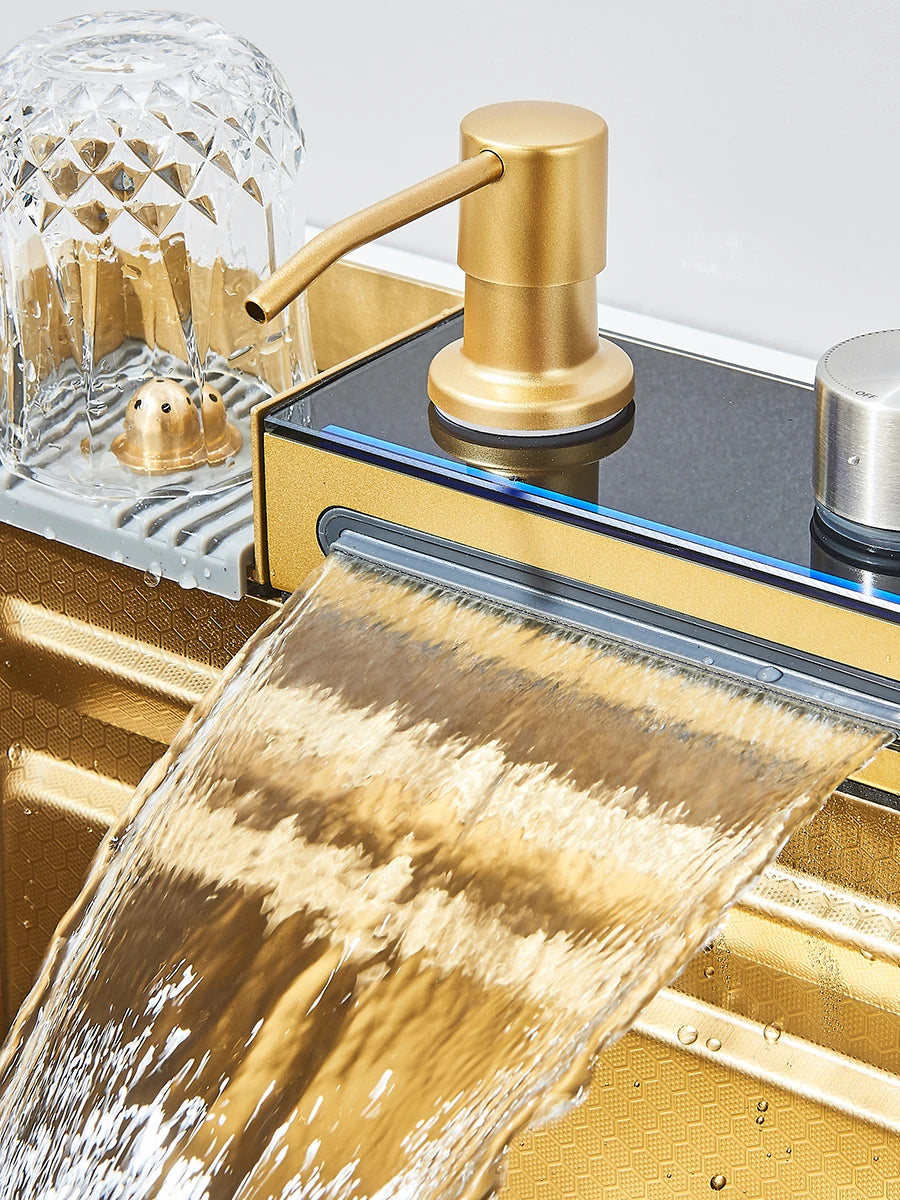 304 Stainless Steel Waterfall Sink Large Slot Integrated