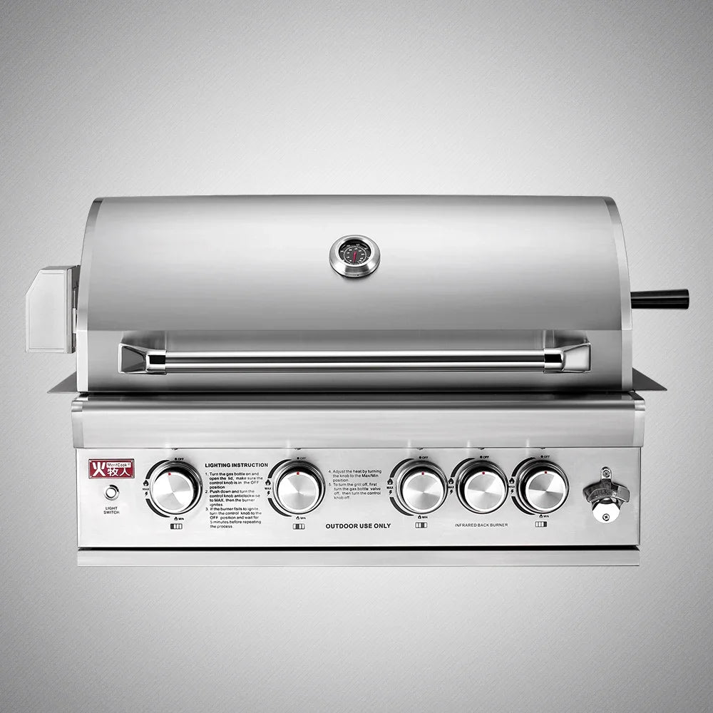 Premium 304 Stainless Steel Outdoor Grill Built-In Tabletop