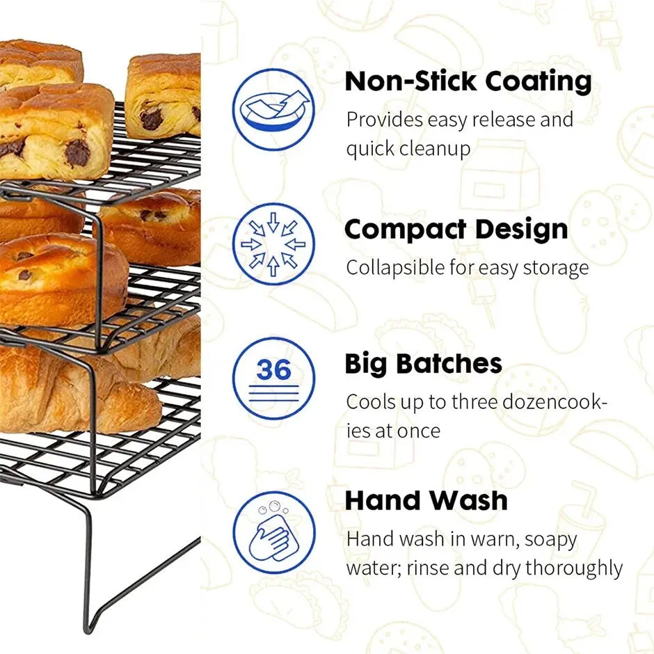 Non Stick Wire Grid Baking Tray Cake Cooling