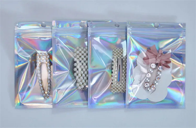 200pcs Resealable Translucent Holographic Storage Bag Hologram