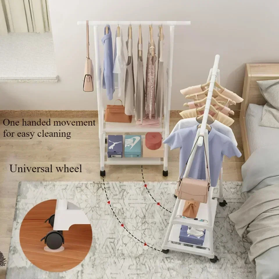 Multi Purpose Storage Dorm Clothing Drying Rack Freestanding