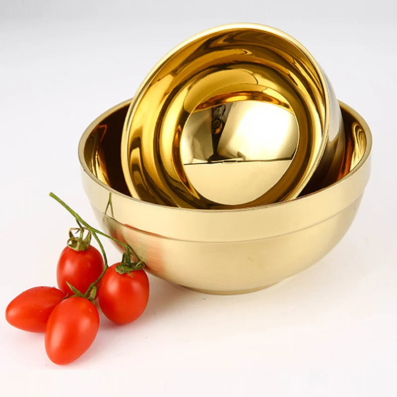 304 Stainless Steel Gold Bowl Cooking Utensils Ideal