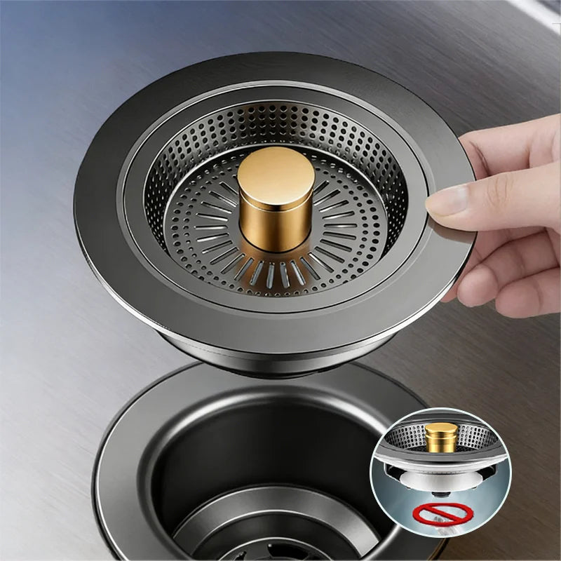 Universal Sink Strainer Stainless Steel Pop-Up Drain Plug