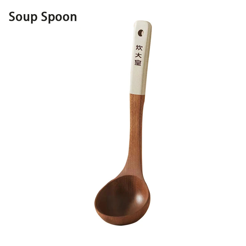 Cooker King Ebony Wood Cooking Crack Prevention Spatula