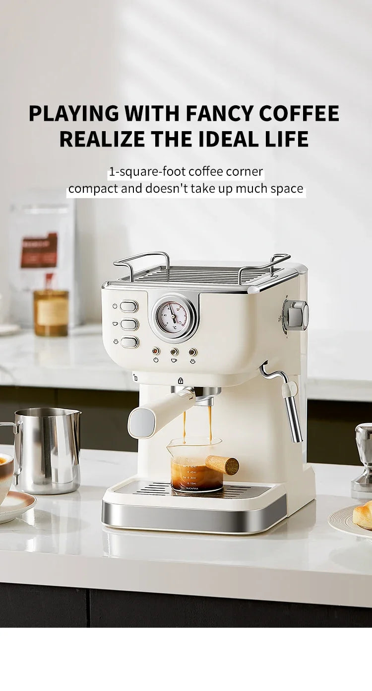 220v Italian Espresso Coffee Machine Stainless Steel Coffee