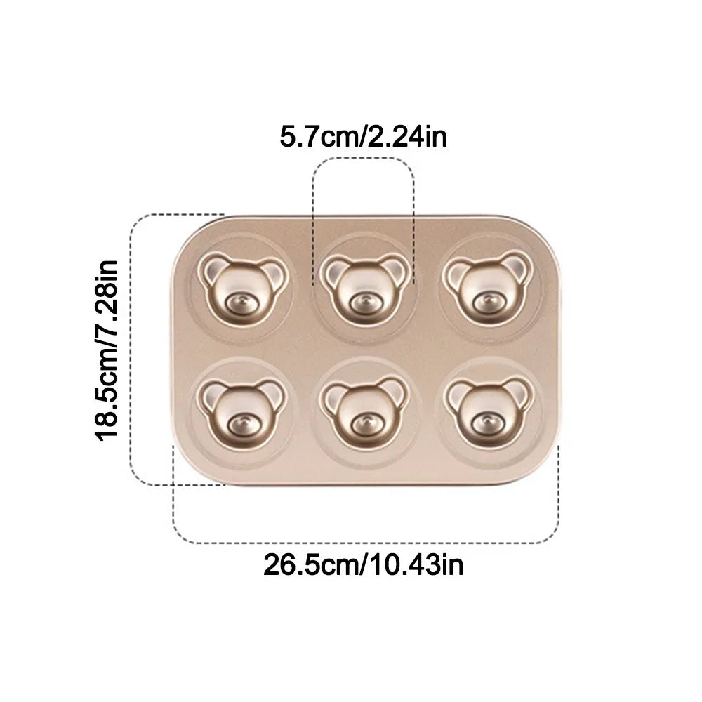 Cute 6/12 Cavity Cake Mold Non Stick Carbon