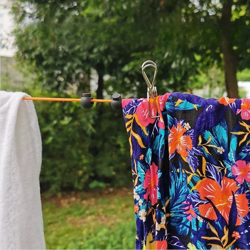 8m Non-Perforated Clothesline Retractable Travel Drying Rack