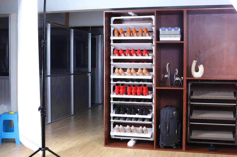 Shoe Rack 360 Rotating Height Adjustable Aluminum Alloy