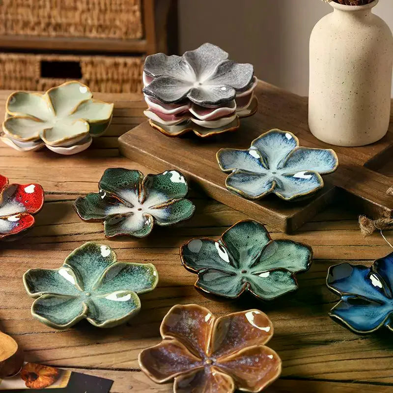 1pcs Ceramic Craft Dish Flower Shaped Small Dish