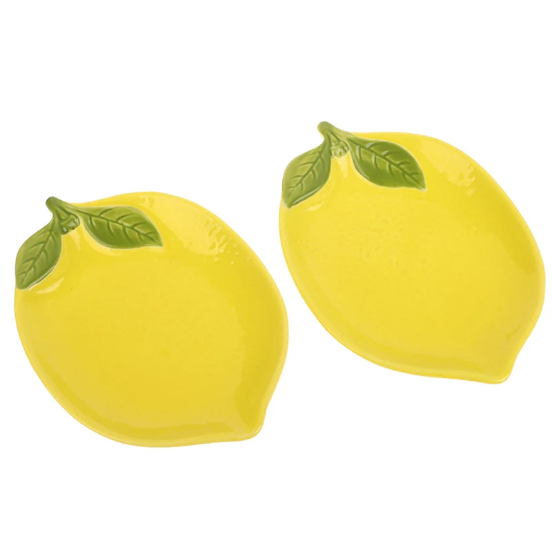 Creative Cartoon Lemon Shaped Ceramic Dish Salad Dish