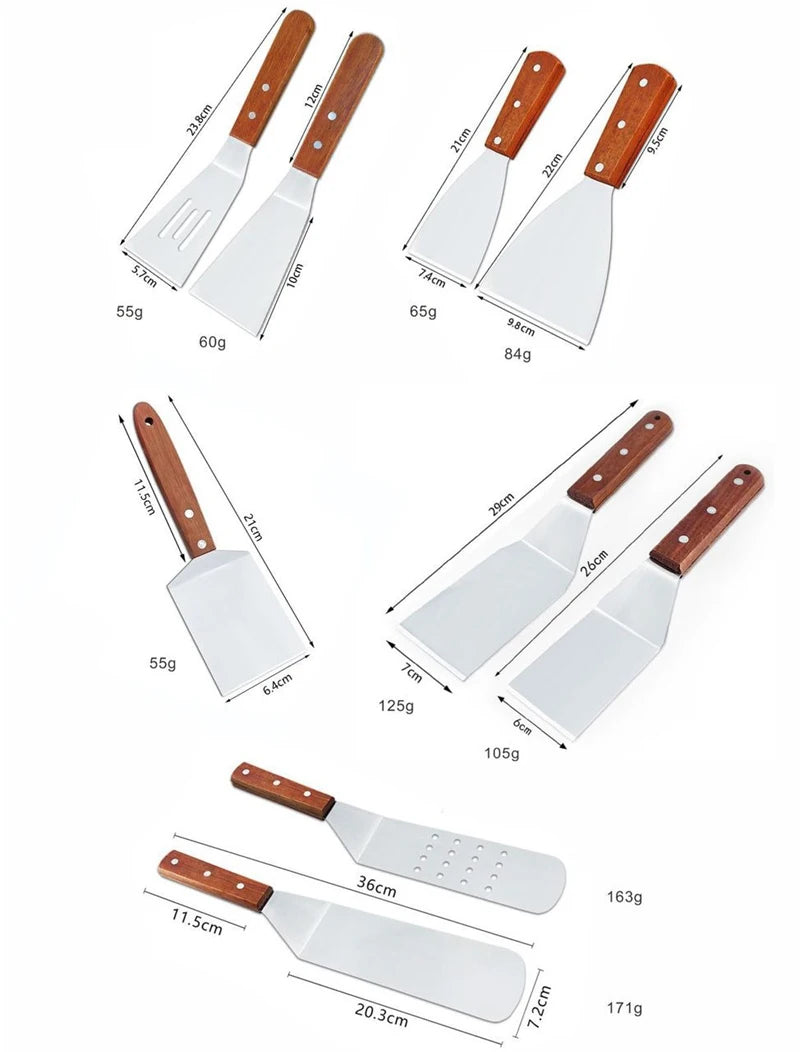 Stainless Steel Spatula Grill Scraper Non Stick Durable