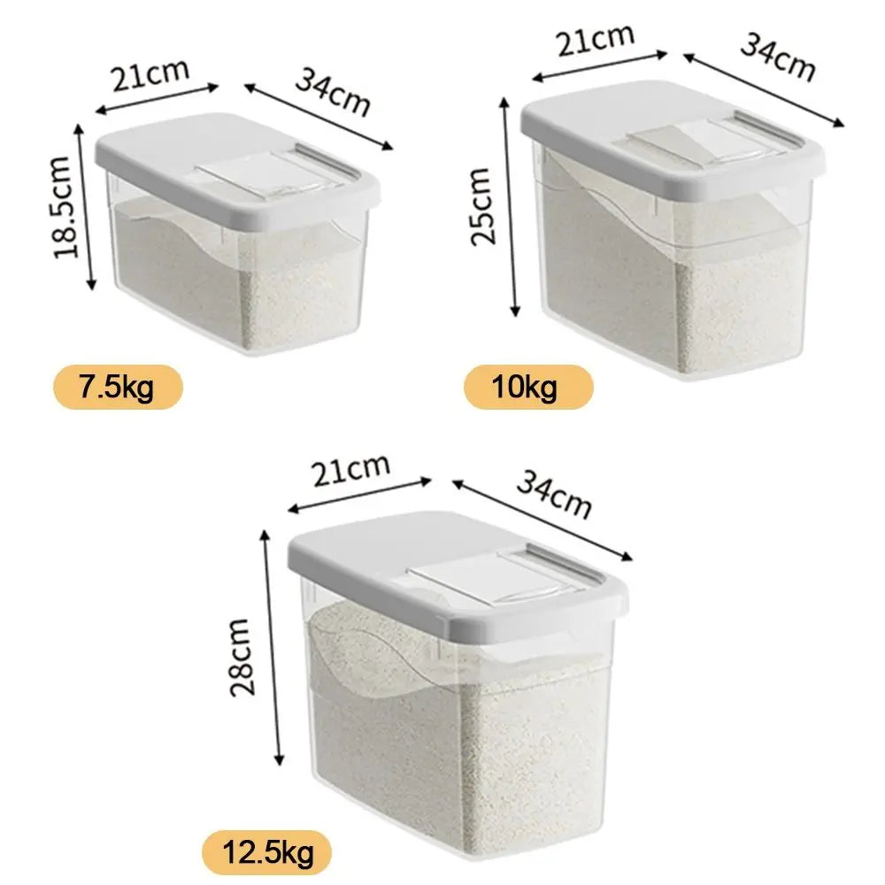 Moisture-Proof Rice Bucket Large Capacity Transparent Rice Grain