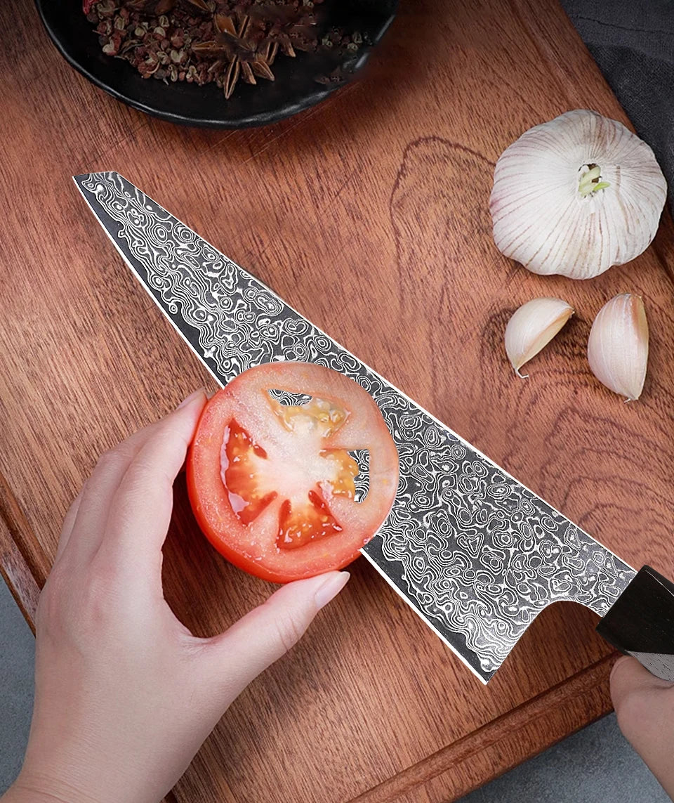Turwho Honesuki Knife Damascus Steel Professional Chef Knives