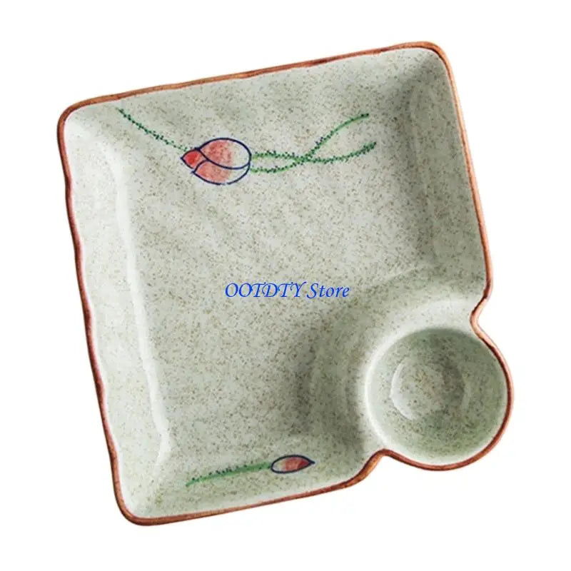 367a Square Ceramic Plate Including Hand Painted Vinegar